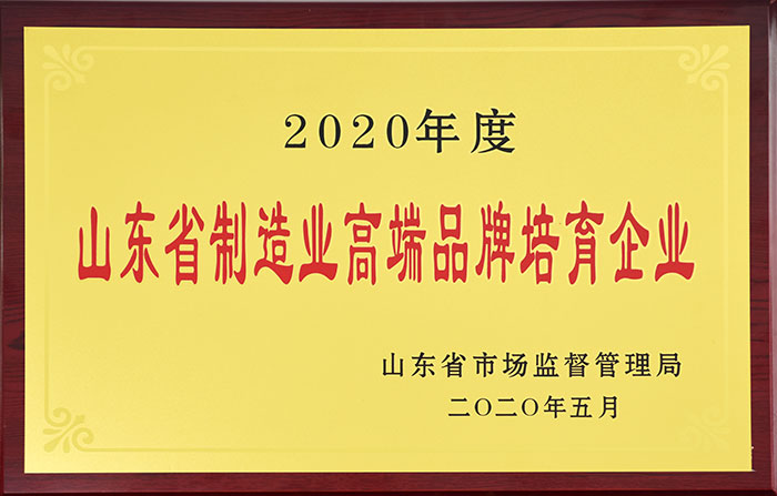 2020年度山东省制造业高端品牌培育企业(图1)